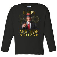 Happy New Year 2025 Funny Trump New Year New America Toddler Long Sleeve Shirt