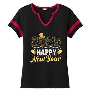 Happy New Year Eve Party 2025 Family Matching Fireworks Ladies Halftime Notch Neck Tee