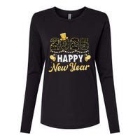 Happy New Year Eve Party 2025 Family Matching Fireworks Womens Cotton Relaxed Long Sleeve T-Shirt