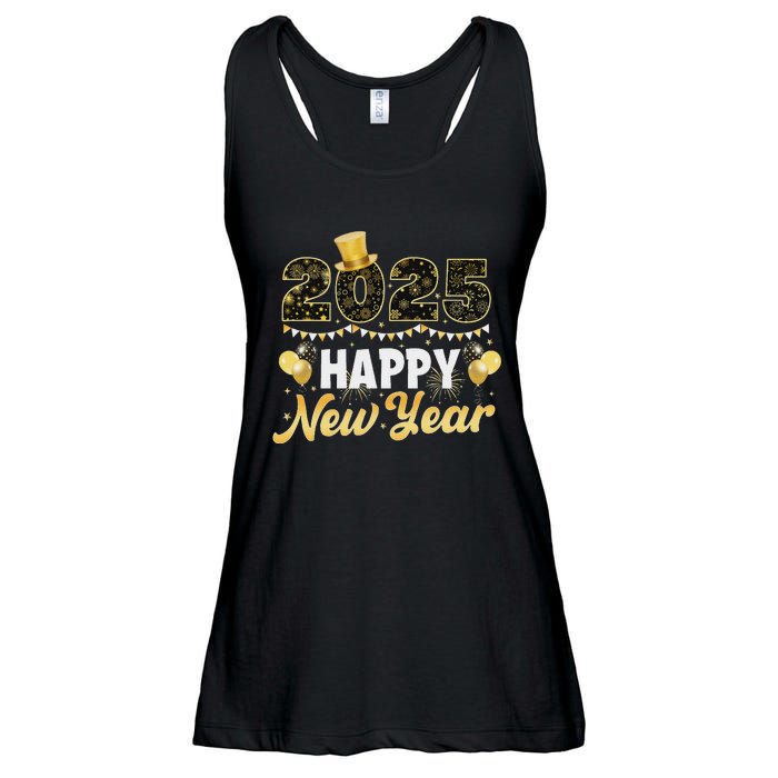 Happy New Year Eve Party 2025 Family Matching Fireworks Ladies Essential Flowy Tank