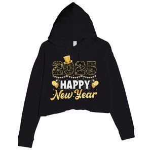 Happy New Year Eve Party 2025 Family Matching Fireworks Crop Fleece Hoodie