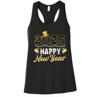 Happy New Year Eve Party 2025 Family Matching Fireworks Women's Racerback Tank