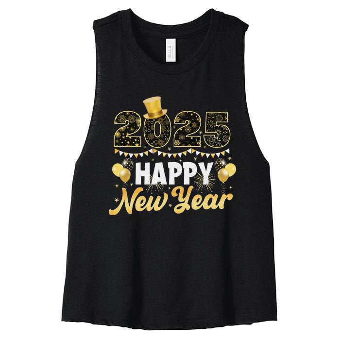 Happy New Year Eve Party 2025 Family Matching Fireworks Women's Racerback Cropped Tank