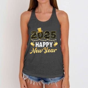 Happy New Year Eve Party 2025 Family Matching Fireworks Women's Knotted Racerback Tank