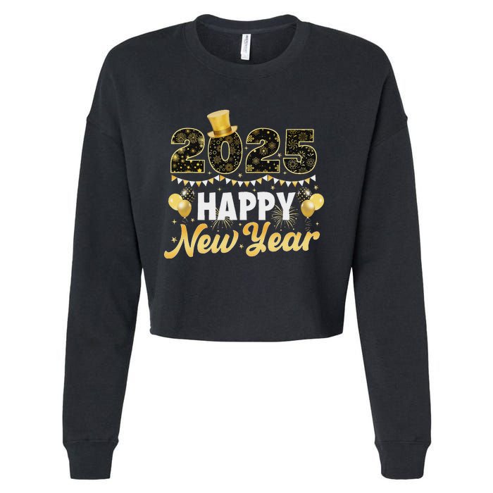 Happy New Year Eve Party 2025 Family Matching Fireworks Cropped Pullover Crew