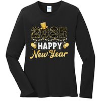 Happy New Year Eve Party 2025 Family Matching Fireworks Ladies Long Sleeve Shirt