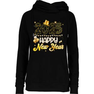 Happy New Year Party 2025 Ballon Family Matching Womens Funnel Neck Pullover Hood