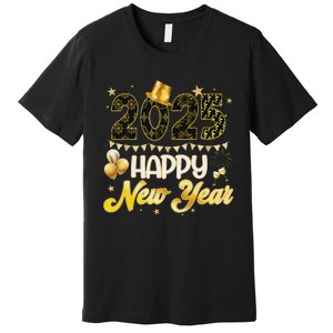 Happy New Year Party 2025 Ballon Family Matching Premium T-Shirt