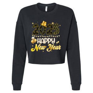 Happy New Year Party 2025 Ballon Family Matching Cropped Pullover Crew