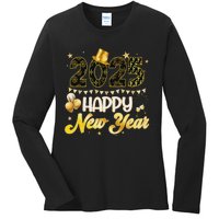 Happy New Year Party 2025 Ballon Family Matching Ladies Long Sleeve Shirt