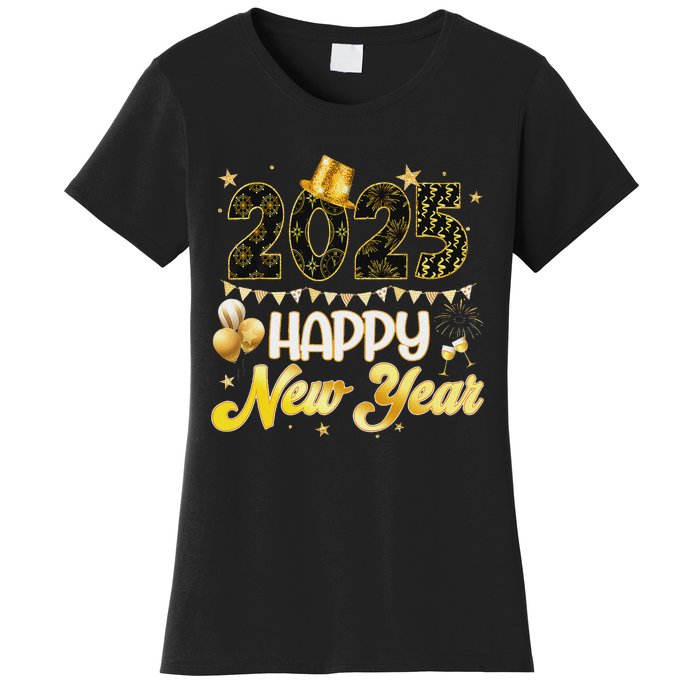 Happy New Year Party 2025 Ballon Family Matching Women's T-Shirt