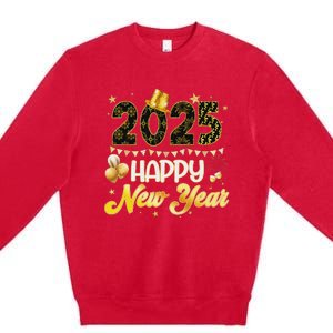 Happy New Year Party 2025 Ballon Family Matching Premium Crewneck Sweatshirt