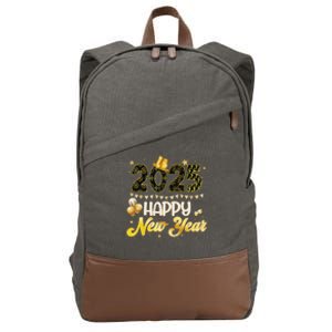 Happy New Year Party 2025 Ballon Family Matching Cotton Canvas Backpack