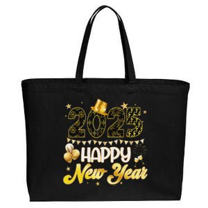 Happy New Year Party 2025 Ballon Family Matching Cotton Canvas Jumbo Tote