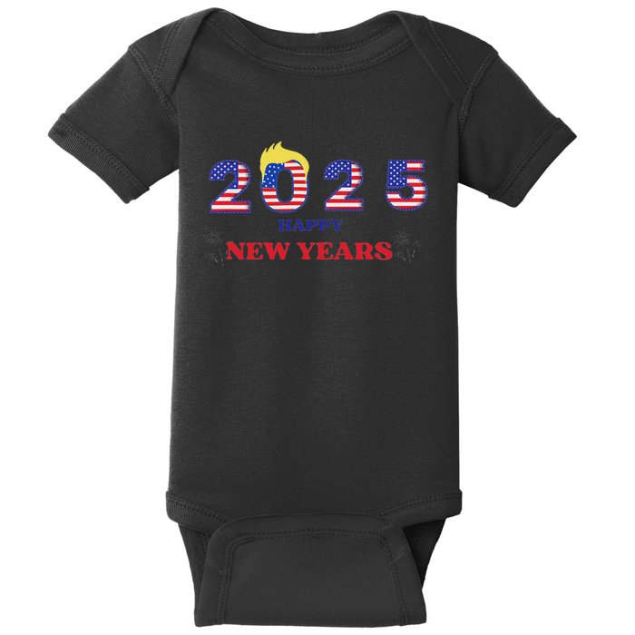 Happy New Years 2025 Trump Make New Years Great Baby Bodysuit