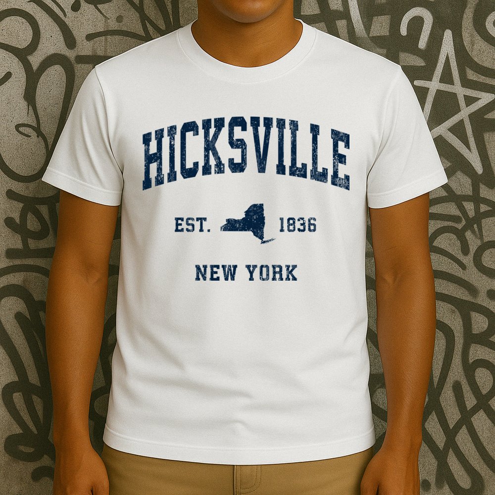Hicksville New York Ny Vintage Athletic T-Shirt