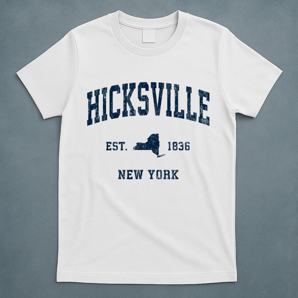 Hicksville New York Ny Vintage Athletic T-Shirt