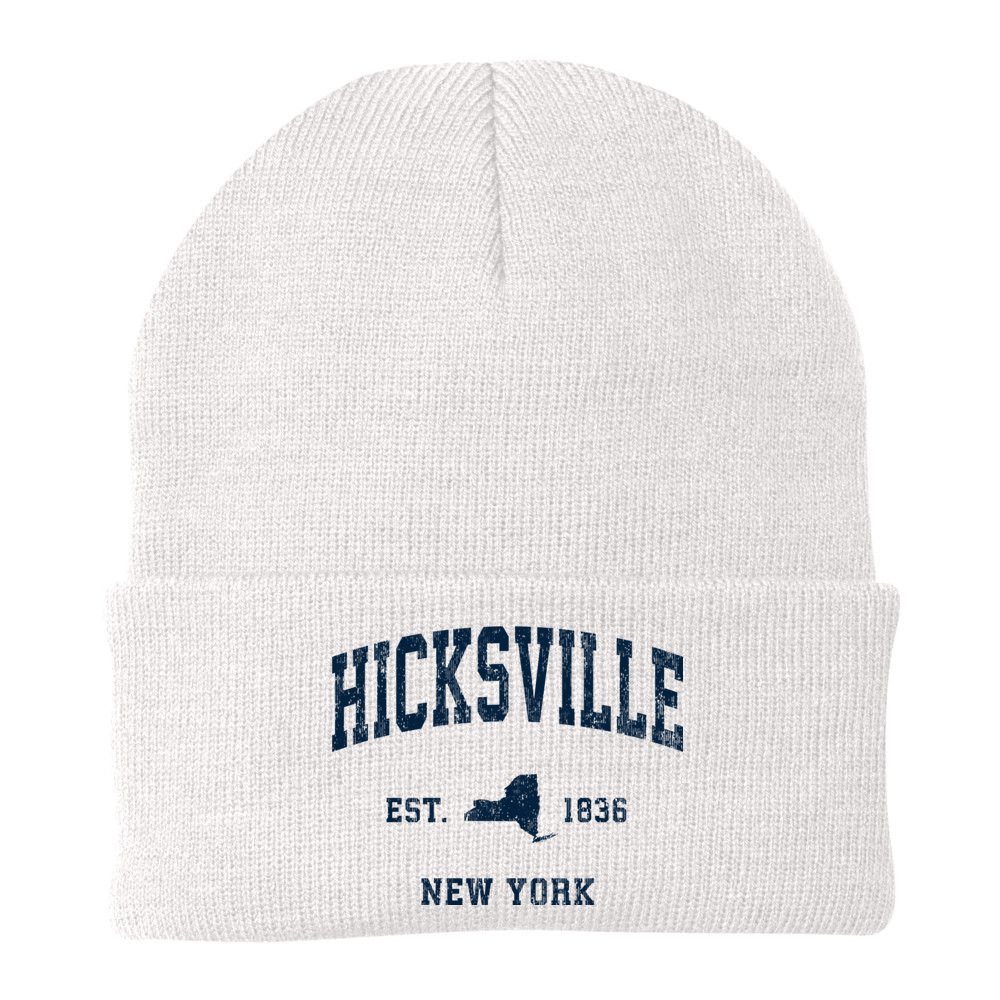 Hicksville New York Ny Vintage Athletic Beanie