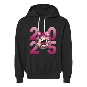 Happy New Year 2025 Disco Ball Coquette Bow Family Garment-Dyed Fleece Hoodie