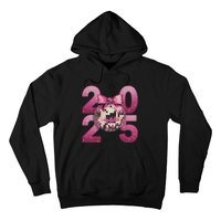 Happy New Year 2025 Disco Ball Coquette Bow Family Hoodie