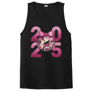 Happy New Year 2025 Disco Ball Coquette Bow Family PosiCharge Competitor Tank