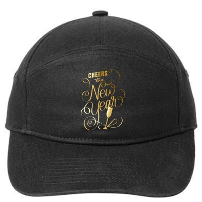 Happy New Years Cheers To A New Year Holidays Celebration Gift 7-Panel Snapback Hat