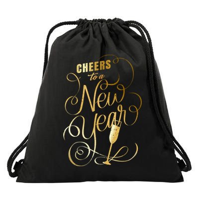 Happy New Years Cheers To A New Year Holidays Celebration Gift Drawstring Bag