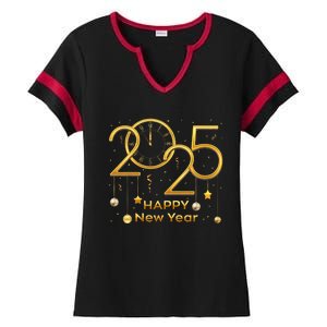 Happy New Year Party 2025 S Family Matching Fireworks Ladies Halftime Notch Neck Tee