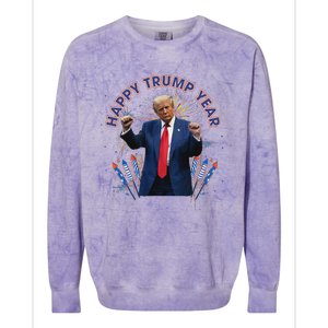 Happy New Year Party 2025 Trump 2024 Take America Back Colorblast Crewneck Sweatshirt