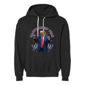 Happy New Year Party 2025 Trump 2024 Take America Back Garment-Dyed Fleece Hoodie