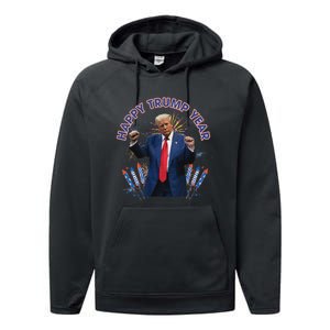 Happy New Year Party 2025 Trump 2024 Take America Back Performance Fleece Hoodie