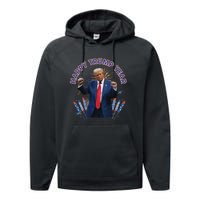 Happy New Year Party 2025 Trump 2024 Take America Back Performance Fleece Hoodie