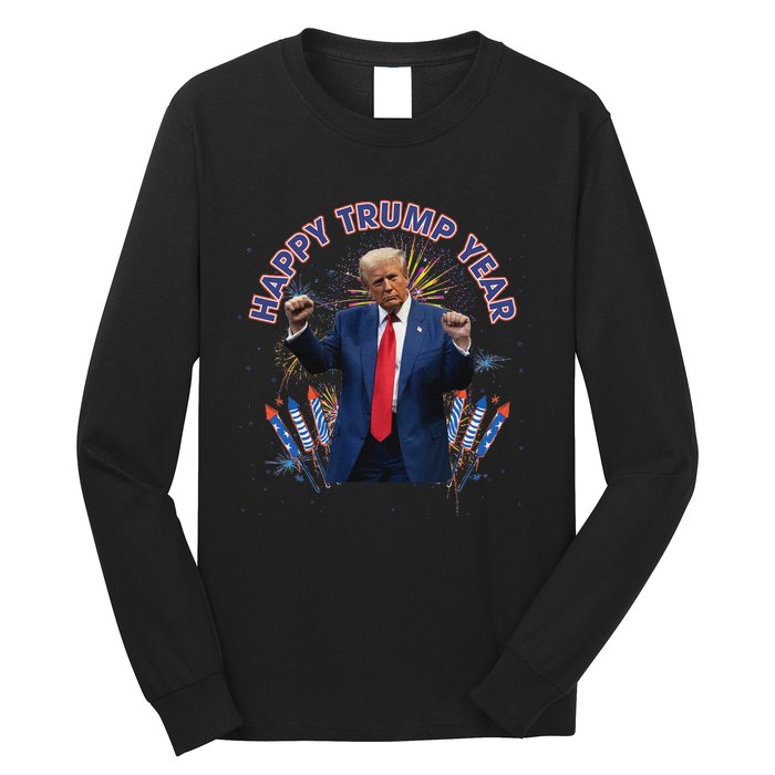 Happy New Year Party 2025 Trump 2024 Take America Back Long Sleeve Shirt