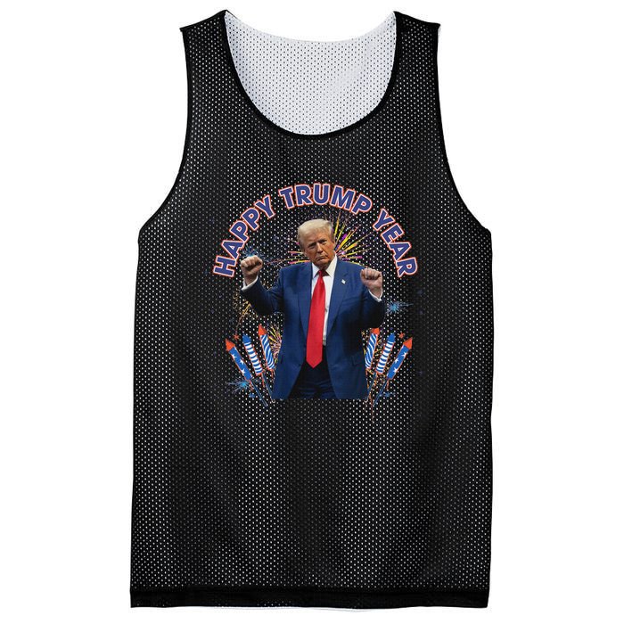 Happy New Year Party 2025 Trump 2024 Take America Back Mesh Reversible Basketball Jersey Tank