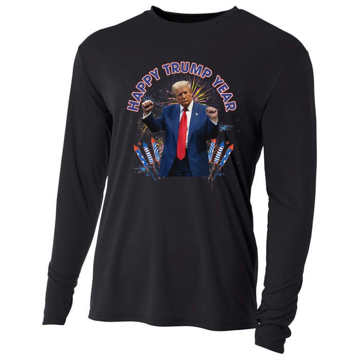 Happy New Year Party 2025 Trump 2024 Take America Back Cooling Performance Long Sleeve Crew