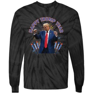 Happy New Year Party 2025 Trump 2024 Take America Back Tie-Dye Long Sleeve Shirt