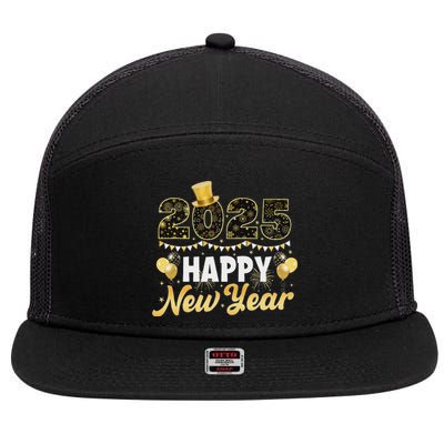 Happy New Year Eve Party 2025 Family Matching Fireworks 7 Panel Mesh Trucker Snapback Hat