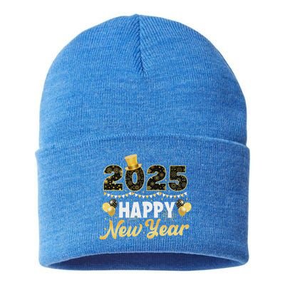 Happy New Year Eve Party 2025 Family Matching Fireworks Sustainable Knit Beanie