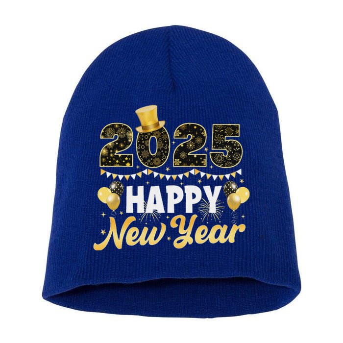 Happy New Year Eve Party 2025 Family Matching Fireworks Short Acrylic Beanie