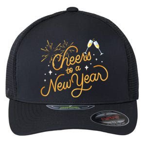 Happy New Years Eve Cheers To A New Year Gift Flexfit Unipanel Trucker Cap