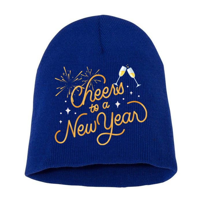 Happy New Years Eve Cheers To A New Year Gift Short Acrylic Beanie