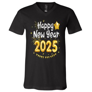 Happy New Year 2025 Family Reunion Party New Year Eve V-Neck T-Shirt