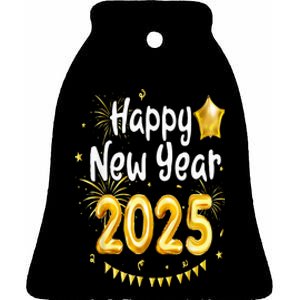 Happy New Year 2025 Family Reunion Party New Year Eve Ceramic Bell Ornament