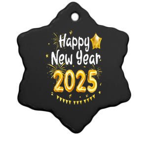 Happy New Year 2025 Family Reunion Party New Year Eve Ceramic Star Ornament