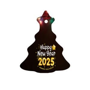 Happy New Year 2025 Family Reunion Party New Year Eve Ceramic Tree Ornament