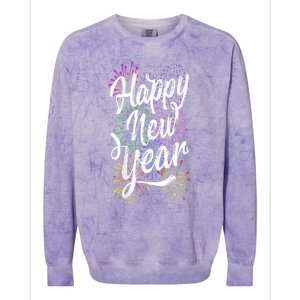 Happy New Year Party Supplies 2025 Family Matching Fireworks Colorblast Crewneck Sweatshirt