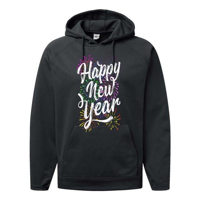 Happy New Year Party Supplies 2025 Family Matching Fireworks Performance Fleece Hoodie