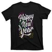 Happy New Year Party Supplies 2025 Family Matching Fireworks T-Shirt