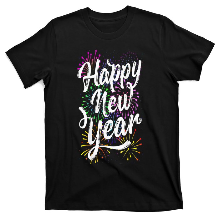 Happy New Year Party Supplies 2025 Family Matching Fireworks T-Shirt