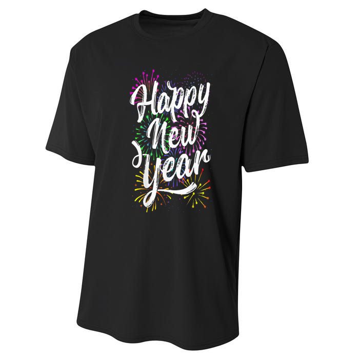 Happy New Year Party Supplies 2025 Family Matching Fireworks Performance Sprint T-Shirt